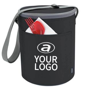 Custom Insulated Lunch 8W x 10H Bags Grocery Tote Take Out Bag Barrel Cooler for Picnic Travel Party