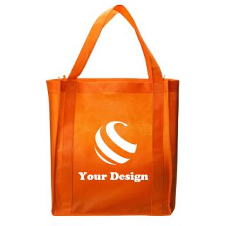 Custom Jumbo Reusable Shopping Bags 13" W x 15" H x 10" D with 20" Handles