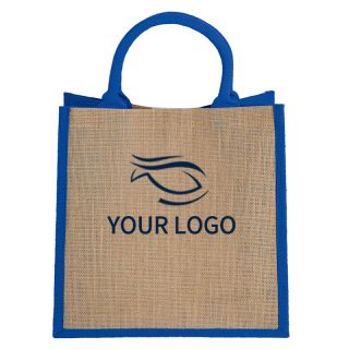 Custom Jute Lunch Bag 11.75W x 11.75H Grocery Bags Shopping Tote for School Travel Picnic
