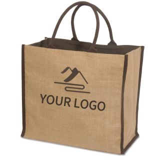 Custom Jute Shopping Tote Bag Grocery Boutique Gift Bags