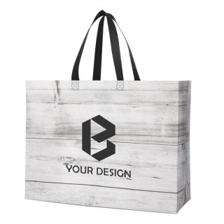 Custom Laminated Non-Woven Water-Resistant Tote Bag 15.38"H x 16.5" W