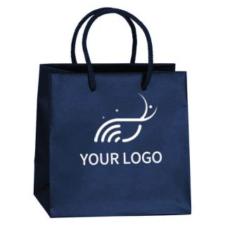 Custom Laminated Shopping Bags 6.5W x 6.5H Paper Tote Retail Gift Bag