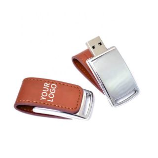 Custom Logo USB Flash Drive Memory Stick Thumb Drive with Magnetic PU Cover for Promotion Office School