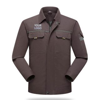 Custom Long Sleeve Casual Jacket Work Wear Uniform Labor Coat for Spring Fall and Winter