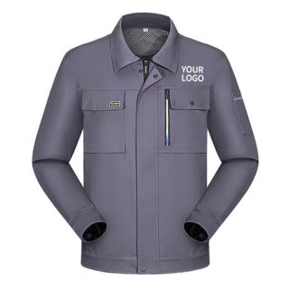 Custom Long Sleeve Zipper Work Wear Jacket Labor Worker Uniform Labour Suit