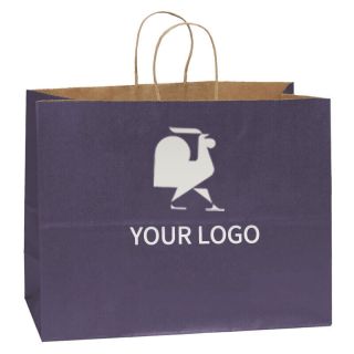 Custom Matte Paper Shopping Bags 16W x 12H Gift Grocery Tote Retail Bag