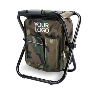 Custom Multifunctional Fishing Backpack Chair Portable Hiking Camping Stool with Cooler Insulated Picnic Bag