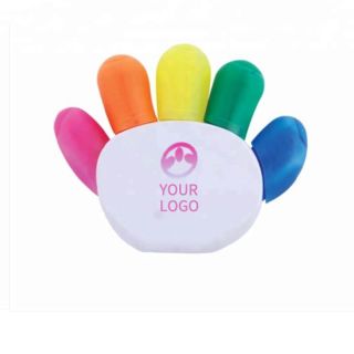 Custom Muti-color Promotional Hand Shape Highlighter Pen Watercolor Pens with Fluorescent Color