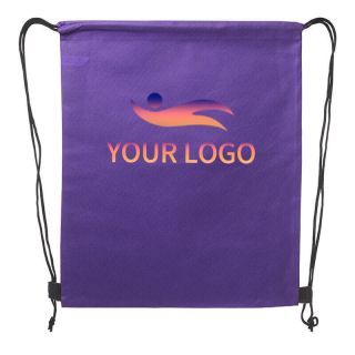 Custom Non-woven 14W x 17.5H Drawstring Backpack Reusable Sport Gear Bag Shopping Travel Bags 