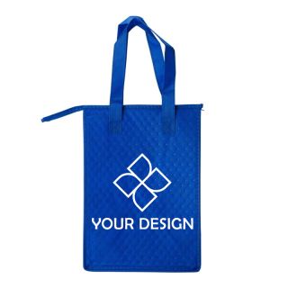 Custom Non-woven Functional Zipper Insulated Lunch Tote Bag 13" H x 9" W
