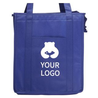 Custom Non-Woven Insulated Bags 13W x 15H Reusable Lunch Tote Picnic Shopping Bags