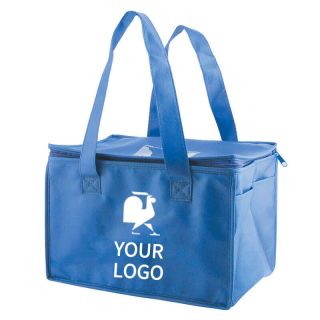 Custom Non-Woven Insulated Grocery Bags 12W x 8H Reusable Shopping Tote Warmer and Cooler Bags
