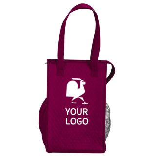 Custom Non-woven Insulated 9W x 14H Lunch Bag Reusable Picnic Bags with Double Side Bags