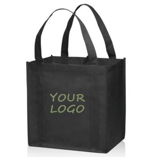 Custom Non-woven 12.6W x 13H Shopping Bags Reusable Grocery Tote Merchandise Bag