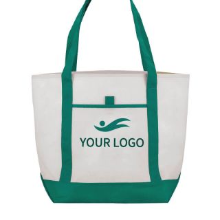 Custom Non-Woven 13.5W x 17H Shopping Bags Reusable Promo Tote Picnic Grocery Bags