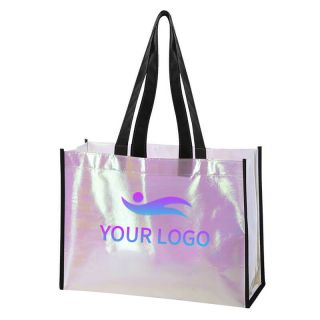 Custom Non-woven 13.88W x 10H Shopping Totes Glossy Merchandise Gift Bag Treat Bags 