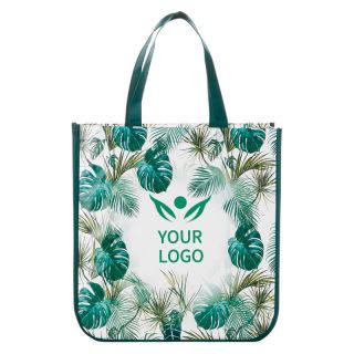 Custom Pattern 15W x 16H Non-woven Gift Tote Reusable Shopping Bag Grocery Bags