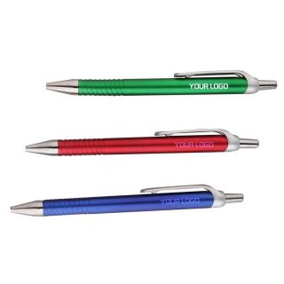 Custom Plastic Ballpoint Pen Anti-slip Ball Pen Retractable Classic Promotional Pen