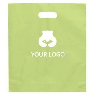 Custom Plastic Die Cut 15W x 18H Retail Bag Merchandise Shopping Tote Gift Bags