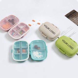 Custom Portable Pill Dispenser Double Layer Pill Box Eight Compartments Medicine Organizer Boxes 