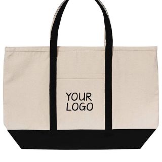 Custom Printed Organic Natural 23"W x 15"H Color Cotton Canvas Tote Bag with Zip Closure