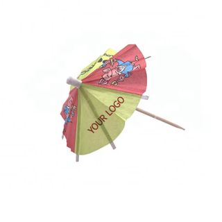 Custom Promotional Custom Party Paper Wooden Picks Toothpick Cocktail Umbrellas For Drink
