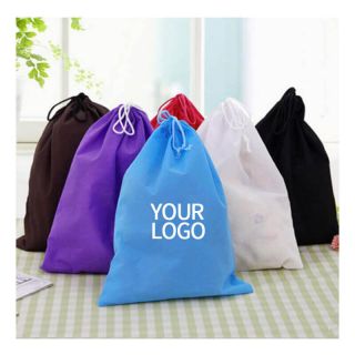 Custom Promotional Non-woven Shoes Bag 12"W x 16"H Dustproof Drawstring Bags