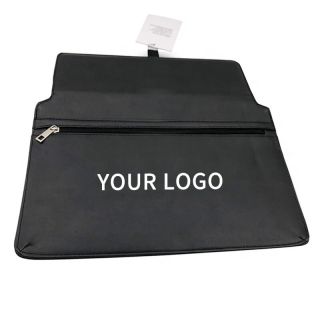 Custom PU Leather 14.96" x 11.02" Zippered Briefcase Business Laptop Bag Tablet Protective Sleeve Case Cover with Flipped Top