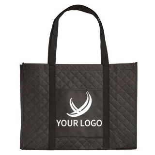 Custom Quilted 18.5W x 13.5H Non-woven Grocery Bag Large Retail Picnic Tote Shopping Bags