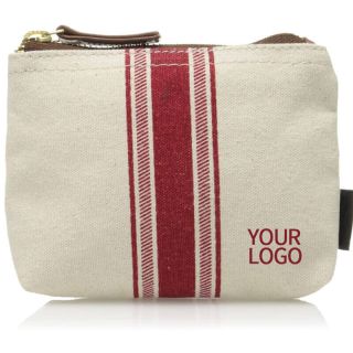 Custom Recyclable Travel Cotton Makeup Bag 8"W x 6"H Reusable Cosmetic Bag with Striped Pattern