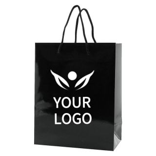 Custom Retail Bags 8W x 10H Thank-you Shopping Bag Paper Gift Bag with Handles