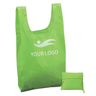 Custom Reusable Polyester 12W x 23H Grocery Totes T-shirt Vest Shape Shopping Bag Foldable Merchandise Bags
