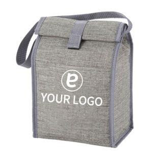 Custom Roll Down Insulated 5.5W x 10.5H Cooler Bag Velcro Lunch Takeout Bag Grocery Bags for Picnic Travel Party