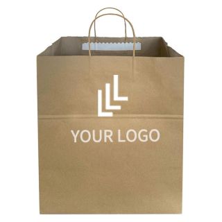 Custom Shopping Merchandise Tote 12W x 14.5H Retail Bag Kraft Paper Bags