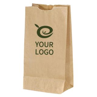 Custom Snack Popcorn Bags 4.75 x 8.75 inch Recycled Retail Kraft Paper Lunch Take out Bag