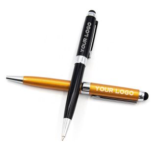 Custom Soft Touch Aluminium Ballpoint Pens Printed Logo Stylus Metal Pen