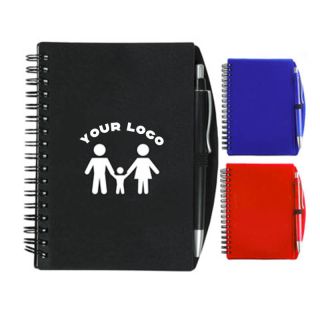Custom Spiral Jotter Ruled Notebooks with Matching Color Pen