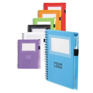 Custom Spiral Notebooks with A Matching Color Pen Clear Window