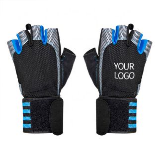 Custom Sports Fitness Gloves Full Palm Protection with Wrist Support Half Finger Workout Gloves