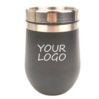 Custom Stainless Steel Coffee Mug 12oz Double Wall Insulated Egg Shape Tumbler with Lid