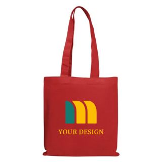 Custom Sturdy Colored Magazine Economy Tote Bag 12.5"H x 12"W with 24" Cotton Handles