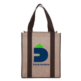 Custom Stylish Non-Woven Two-Tone Shopper Tote Bag 14.5" H x 12.5" W