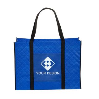 Custom Stylish Quilted Polypropylene Tote Bag 13.5"H x 18.13" W