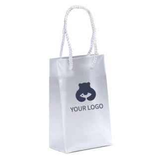 Custom Translucent Gift Bag Rope Handle Plastic Retail Shopping Bags