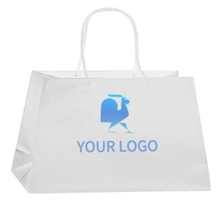 Custom Trapezoid Gift Bag Kraft Paper Shopping Tote Retail Bags with Handles