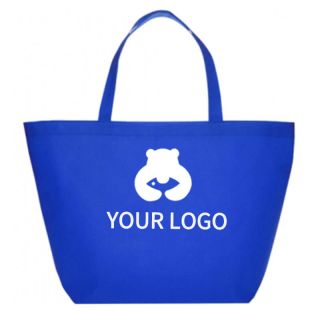 Custom Trapezoidal Non-Woven Bags 20W x 13H Reusable Grocery Tote Picnic Shopping Bags