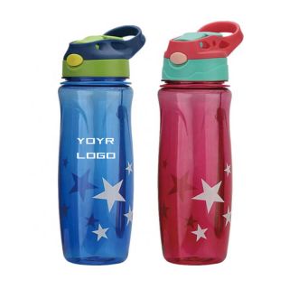 Custom Tritan Motivational Water Bottle Eco-Friendly Sports Plastic Bottles with Pop-up Straw