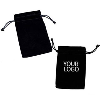 Custom Velvet Jewelry Bag 4.3"W x 6.3"H Soft Storage Pouch Drawstring Bags Gift Packaging Bag