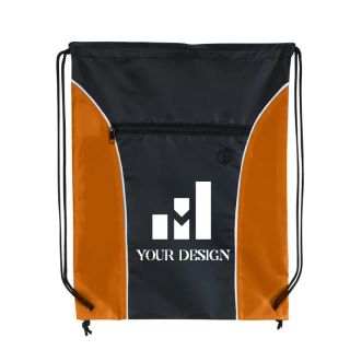 Custom Versatile 210D Polyester Midpoint Drawstring Backpack 17.33"H x 13.77" W