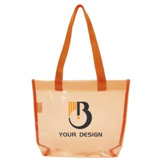 Custom Vibrant Translucent Color Stylish PVC Tote Bag 18.88"H x 14.63" W